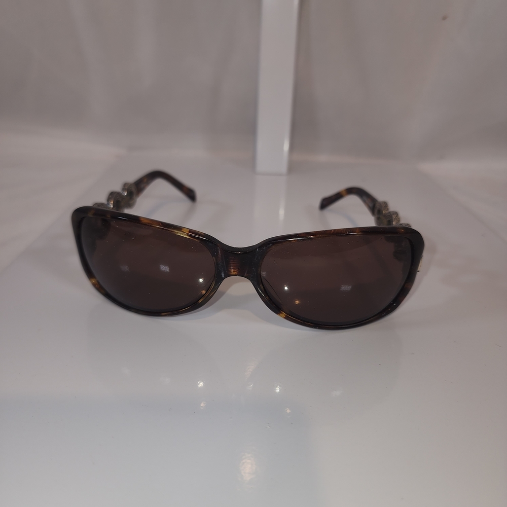 Brighton Handmade Sunglasses Central Park Tortoiseshell Gold Silver Accent 61-15